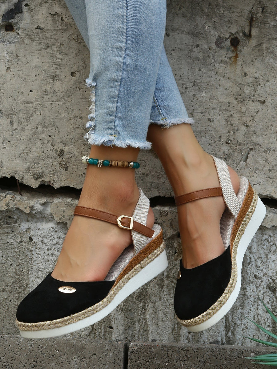 Selena | Orthopedic Wedge Sandals with Closed Toe and Ankle Strap