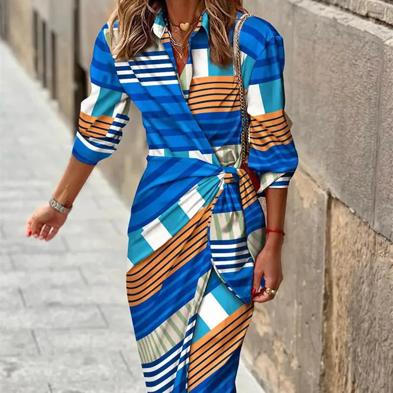 Tiana | Wrap Dress Long Sleeve Collared