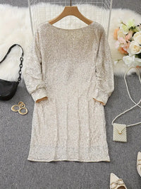 Pearl | Cocktail Mini Dress Sequin Long Sleeve