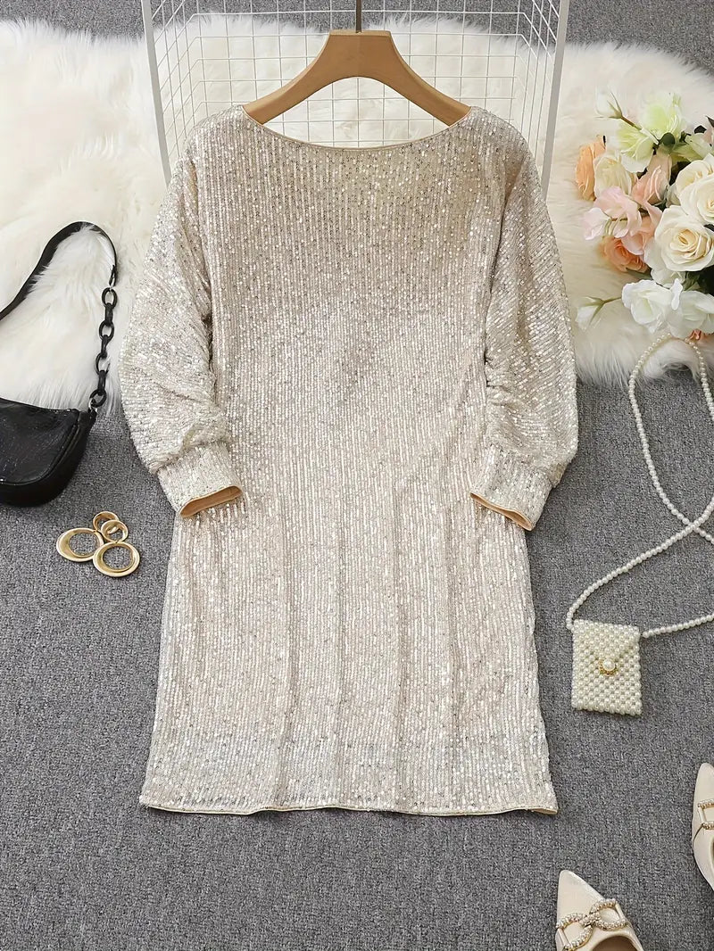 Pearl | Cocktail Mini Dress Sequin Long Sleeve
