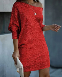 Pearl | Cocktail Mini Dress Sequin Long Sleeve