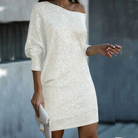 Pearl | Cocktail Mini Dress Sequin Long Sleeve