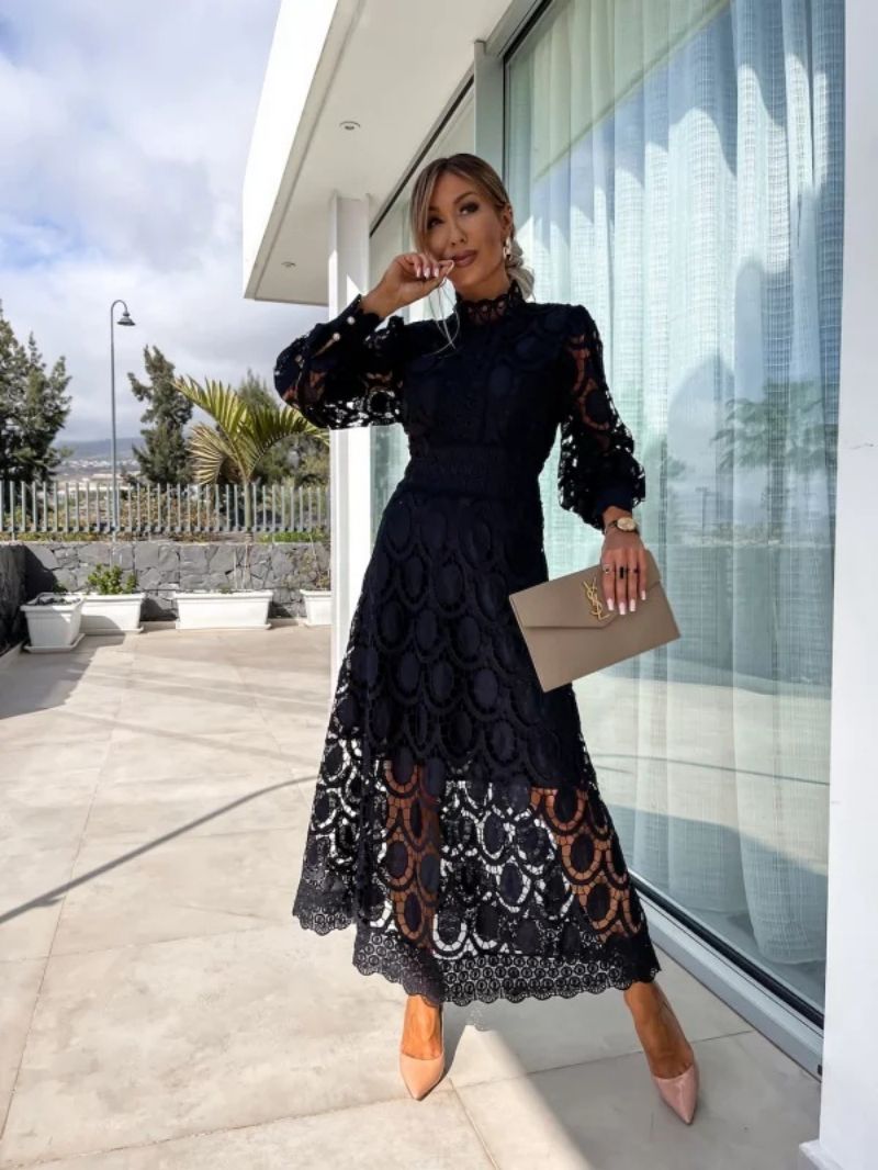 Roberta | Wedding Guest Midi Dress Long Sleeve