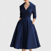 Lorraine | Wrap A-Line Midi Dress Long Sleeve