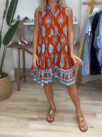 Kira | Boho Mini Dress V-Neck Tiered
