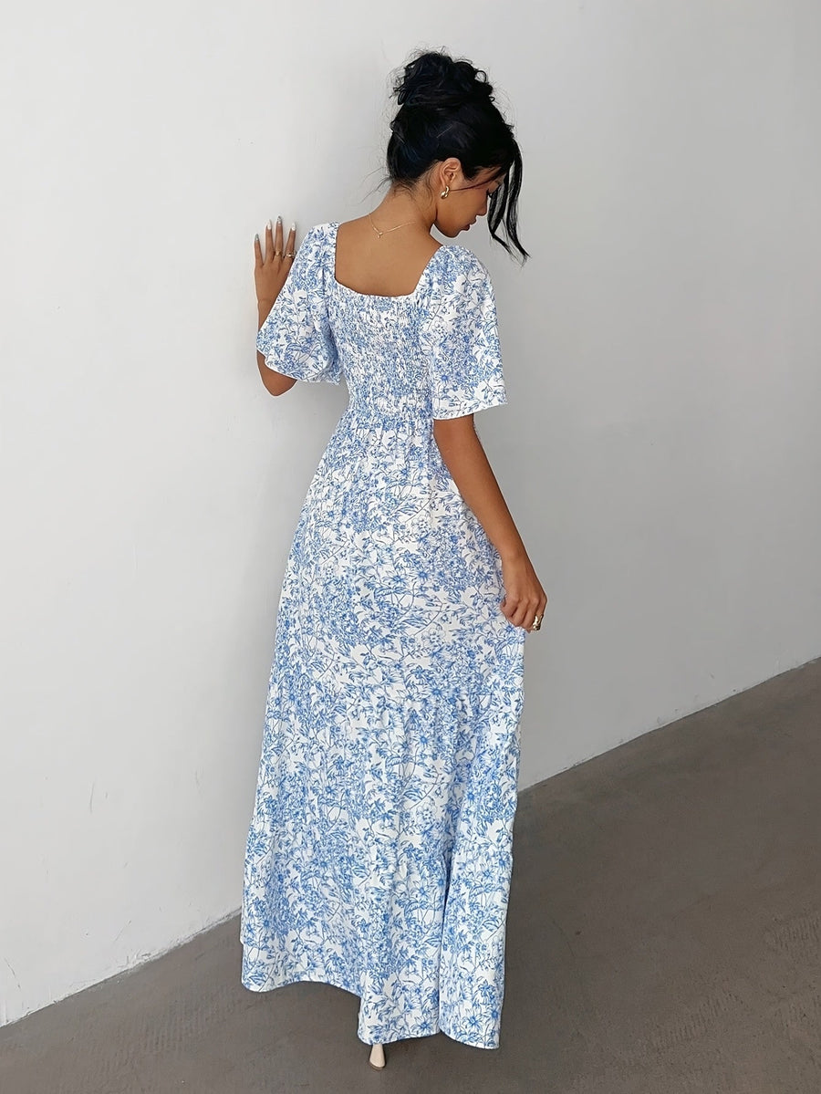Juniper | Wedding Guest Maxi Dress Sweetheart Flutter Sleeve