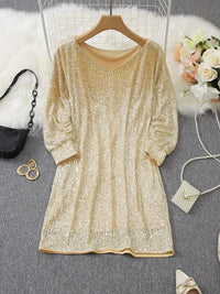Pearl | Cocktail Mini Dress Sequin Long Sleeve