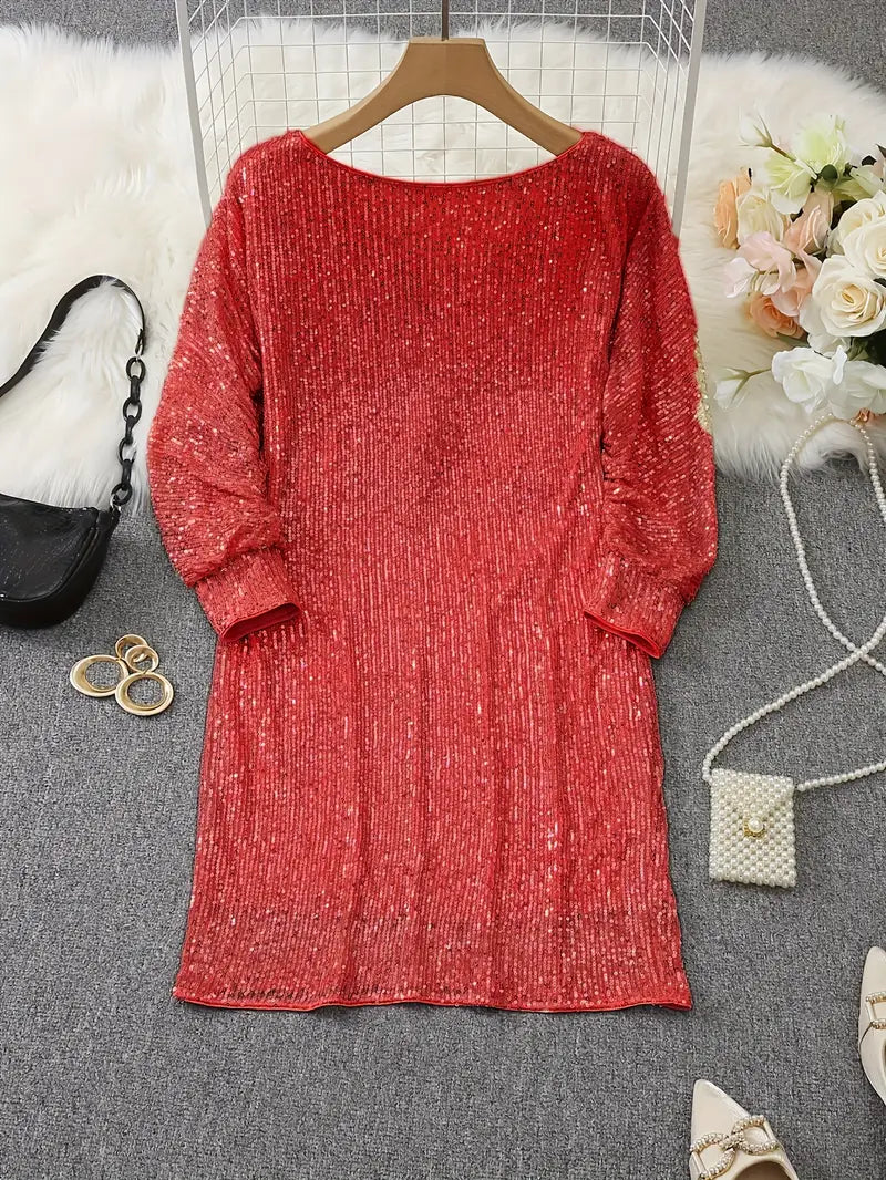 Pearl | Cocktail Mini Dress Sequin Long Sleeve