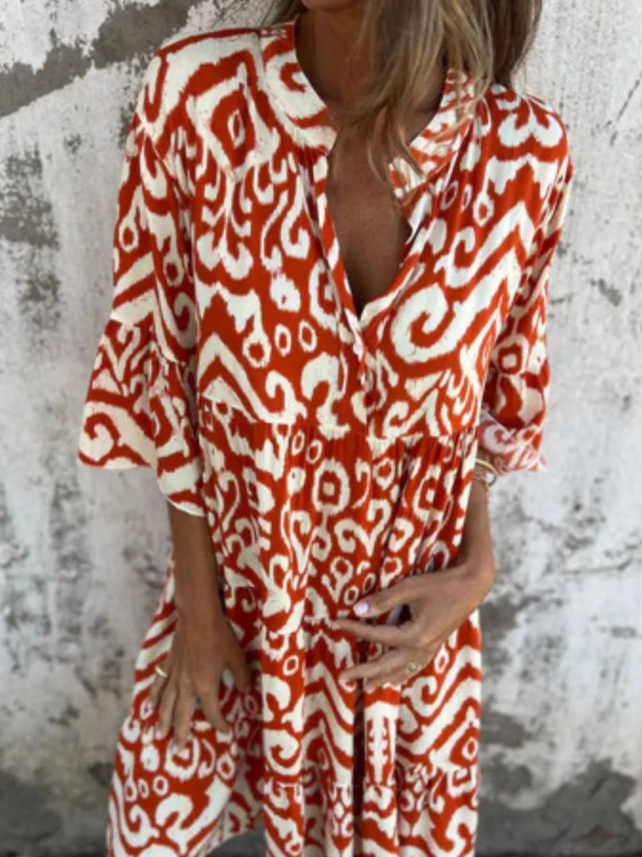 Annabelle | Boho Dress Notch V-Neck