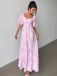 Juniper | Wedding Guest Maxi Dress Sweetheart Flutter Sleeve