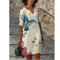 Emma | Floral Dress Notch Neckline