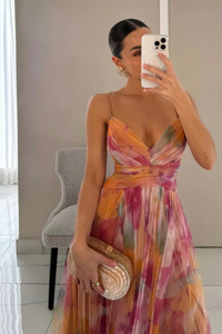 Louise | Wedding Guest Maxi Dress Backless Pleated