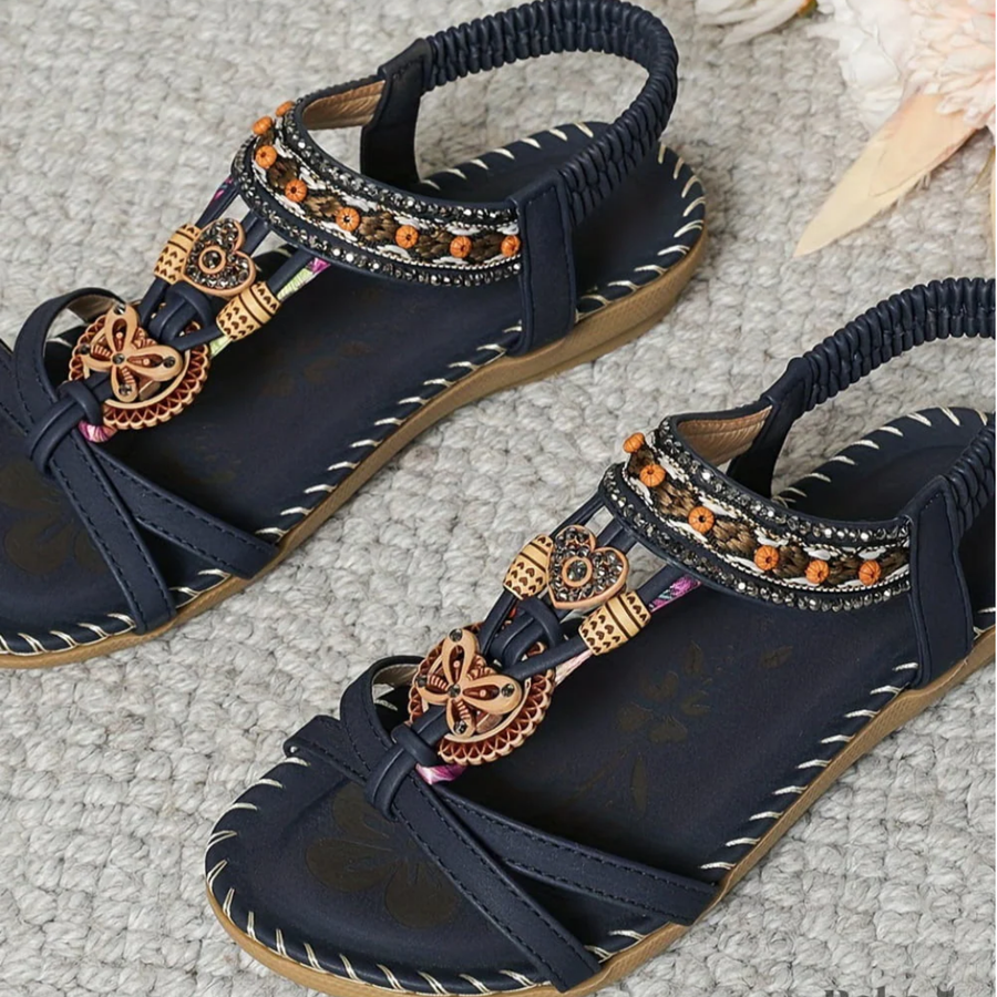 Olivia | Orthopedic Boho Sandals with Decorative Center Detail