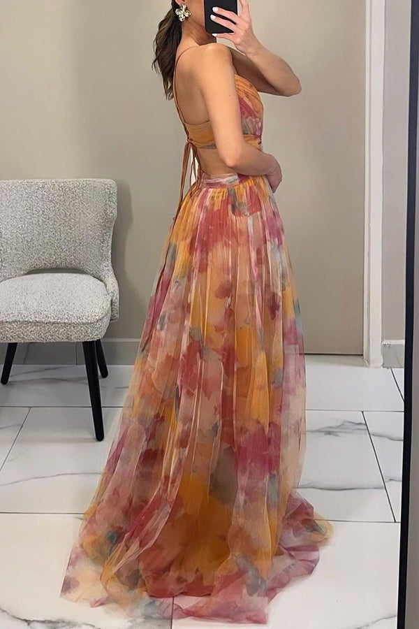 Louise | Wedding Guest Maxi Dress Backless Pleated