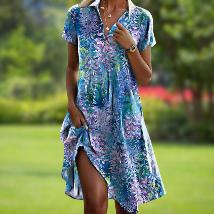 Piper | Boho Knee-Length Dress V-Neck