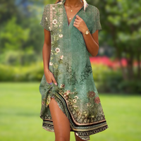 Piper | Boho Knee-Length Dress V-Neck