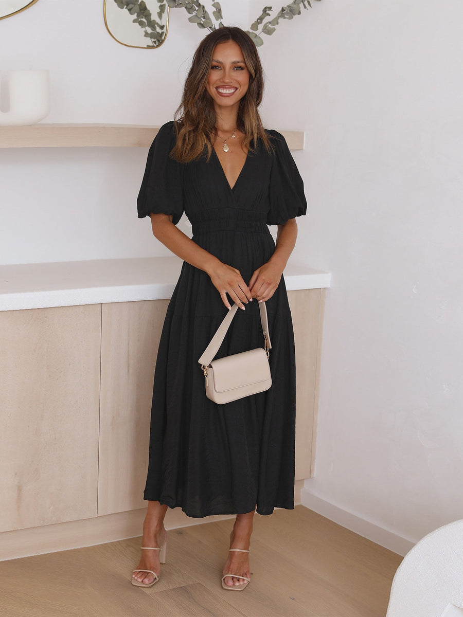 Naomi | Wedding Guest Midi Dress Short Sleeve