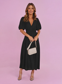 Naomi | Wedding Guest Midi Dress Short Sleeve