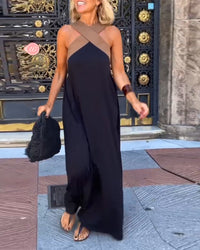 Leona | Halter Maxi Dress V-Neck