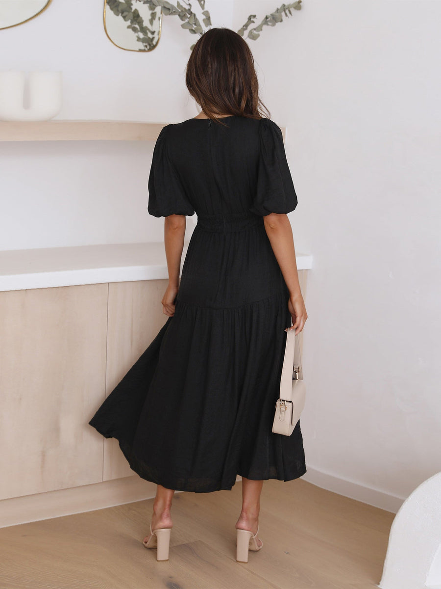 Naomi | Wedding Guest Midi Dress Short Sleeve