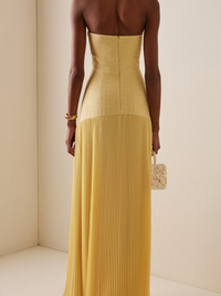 Juliet | Strapless Maxi Dress Pleated Drop Waist