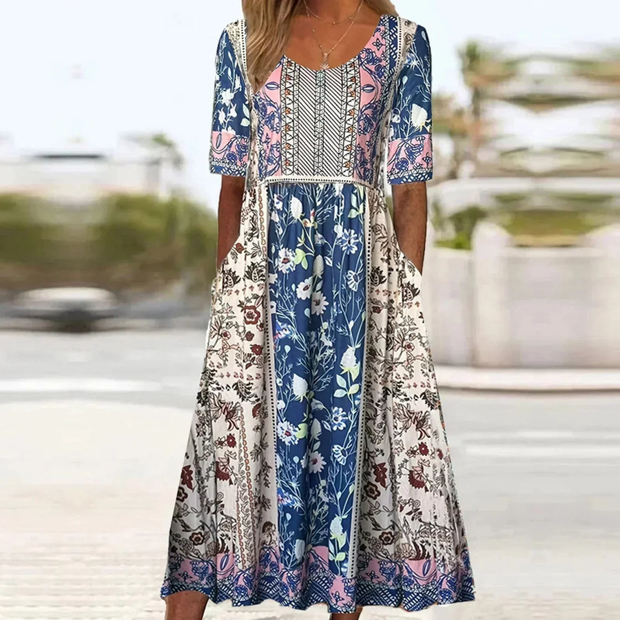 Kathleen | Boho Midi Dress Sleeveless