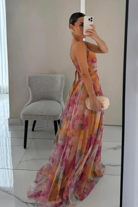 Louise | Wedding Guest Maxi Dress Backless Pleated