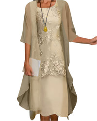 Persephone | Wedding Guest Midi Dress Lace Tiered