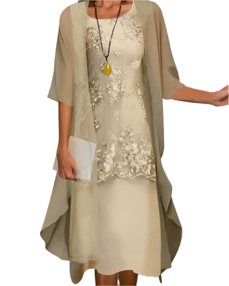 Persephone | Wedding Guest Midi Dress Lace Tiered