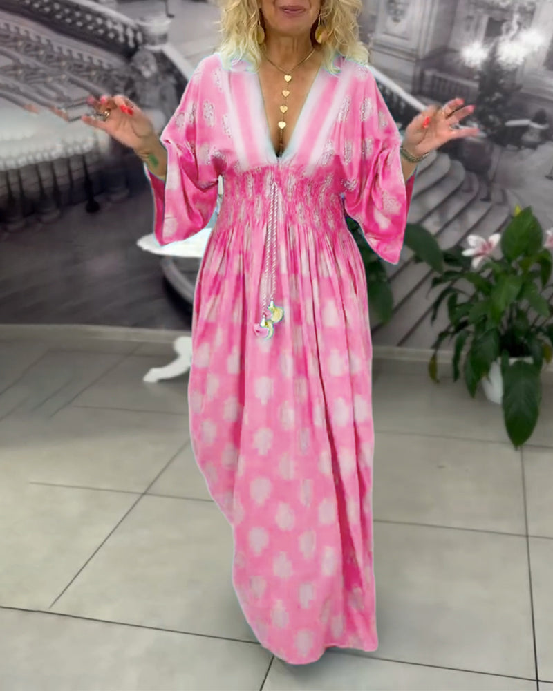 Sylvia | Boho Maxi Dress Wide Sleeve