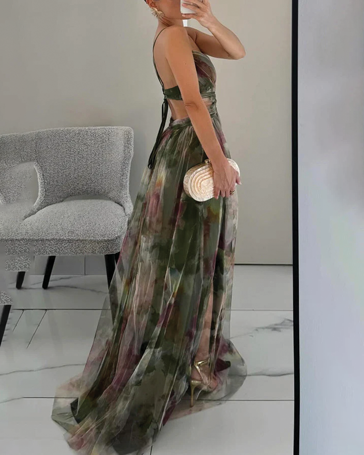 Lucia | Wedding Guest Maxi Dress Pleated Floral