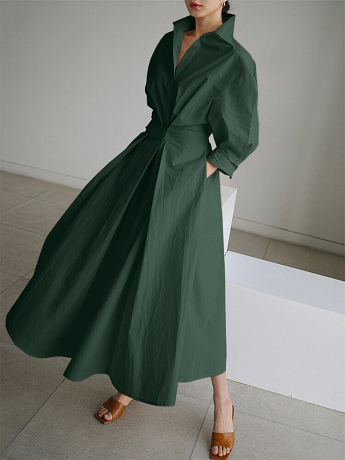 Helen | Shirt Dress Wrap Button-Front Belted