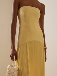 Juliet | Strapless Maxi Dress Pleated Drop Waist