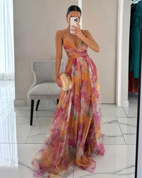 Lucia | Wedding Guest Maxi Dress Pleated Floral