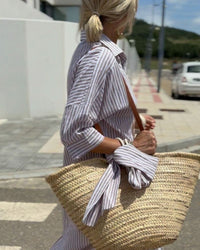 Suzanne | Shirt Dress Striped Three Quarter Sleeve