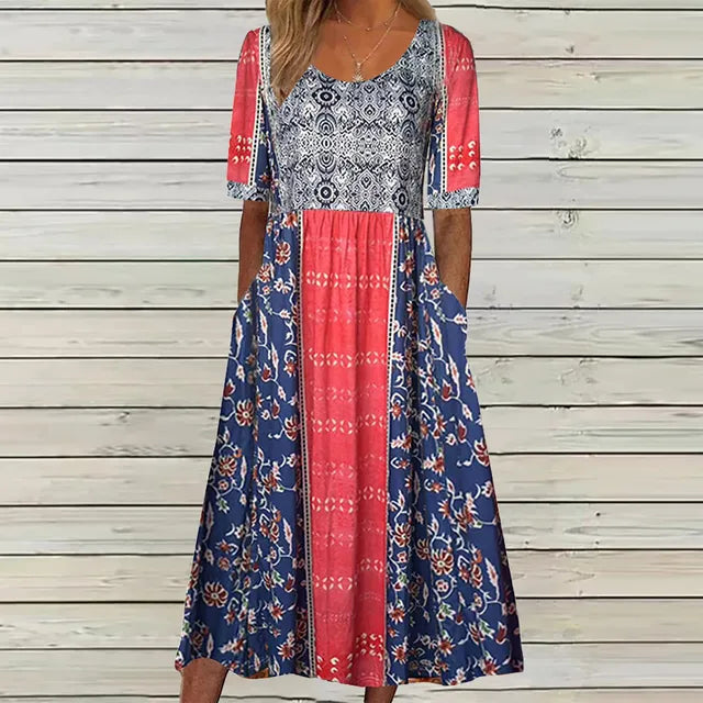 Kathleen | Boho Midi Dress Sleeveless