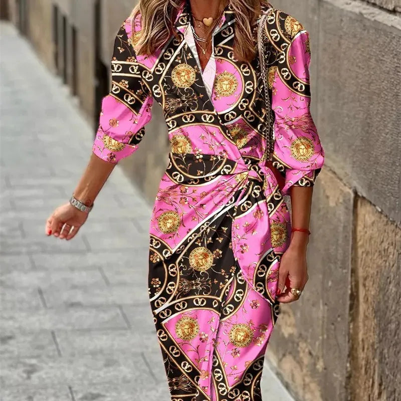 Tiana | Wrap Dress Long Sleeve Collared