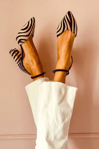 Jodi | Zebra Print Slingback Heels Pointed Toe