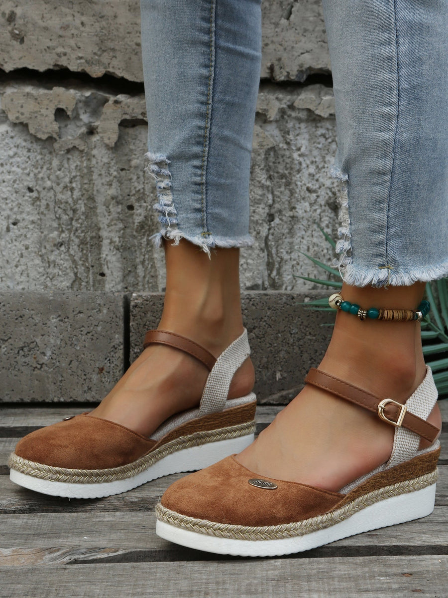 Selena | Orthopedic Wedge Sandals with Closed Toe and Ankle Strap