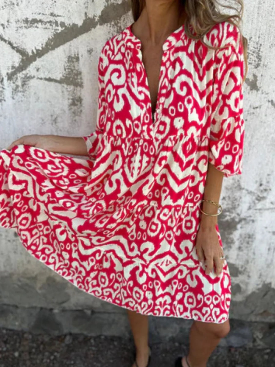 Annabelle | Boho Dress Notch V-Neck