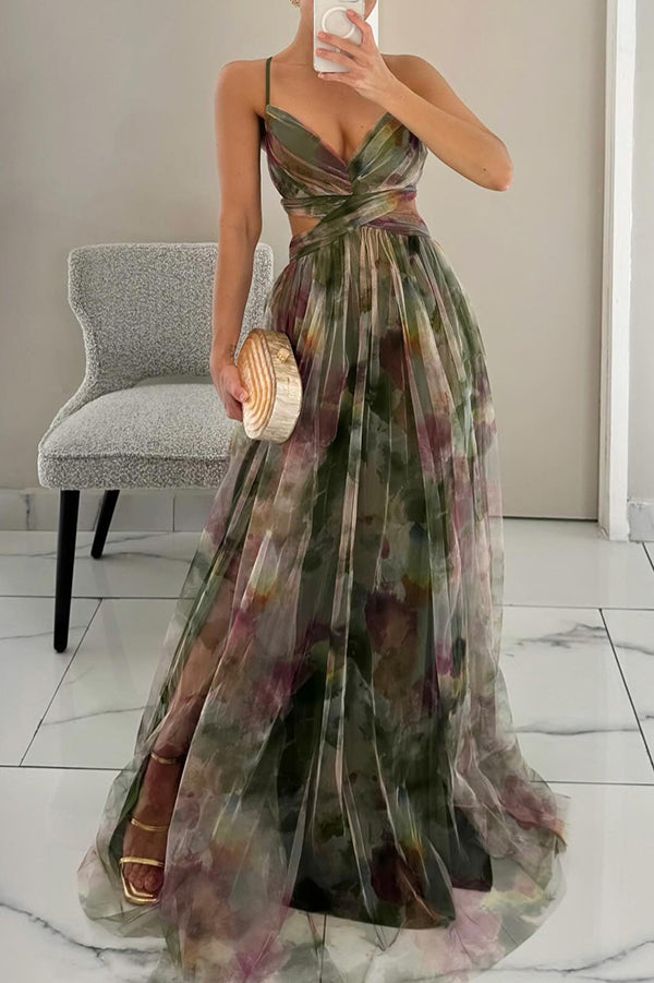 Lucia | Wedding Guest Maxi Dress Pleated Floral
