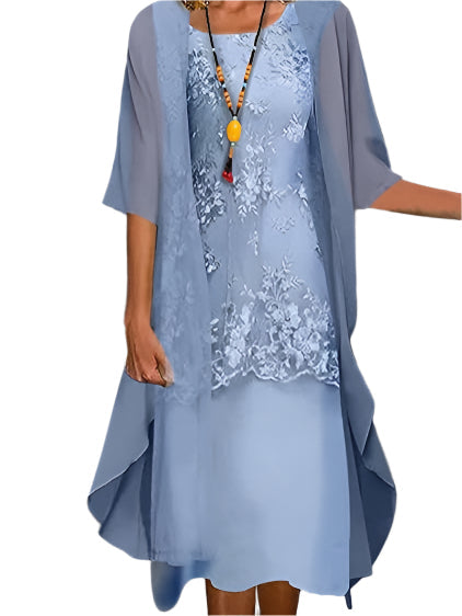 Persephone | Wedding Guest Midi Dress Lace Tiered