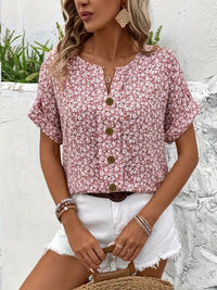 Emery | Floral Button Blouse