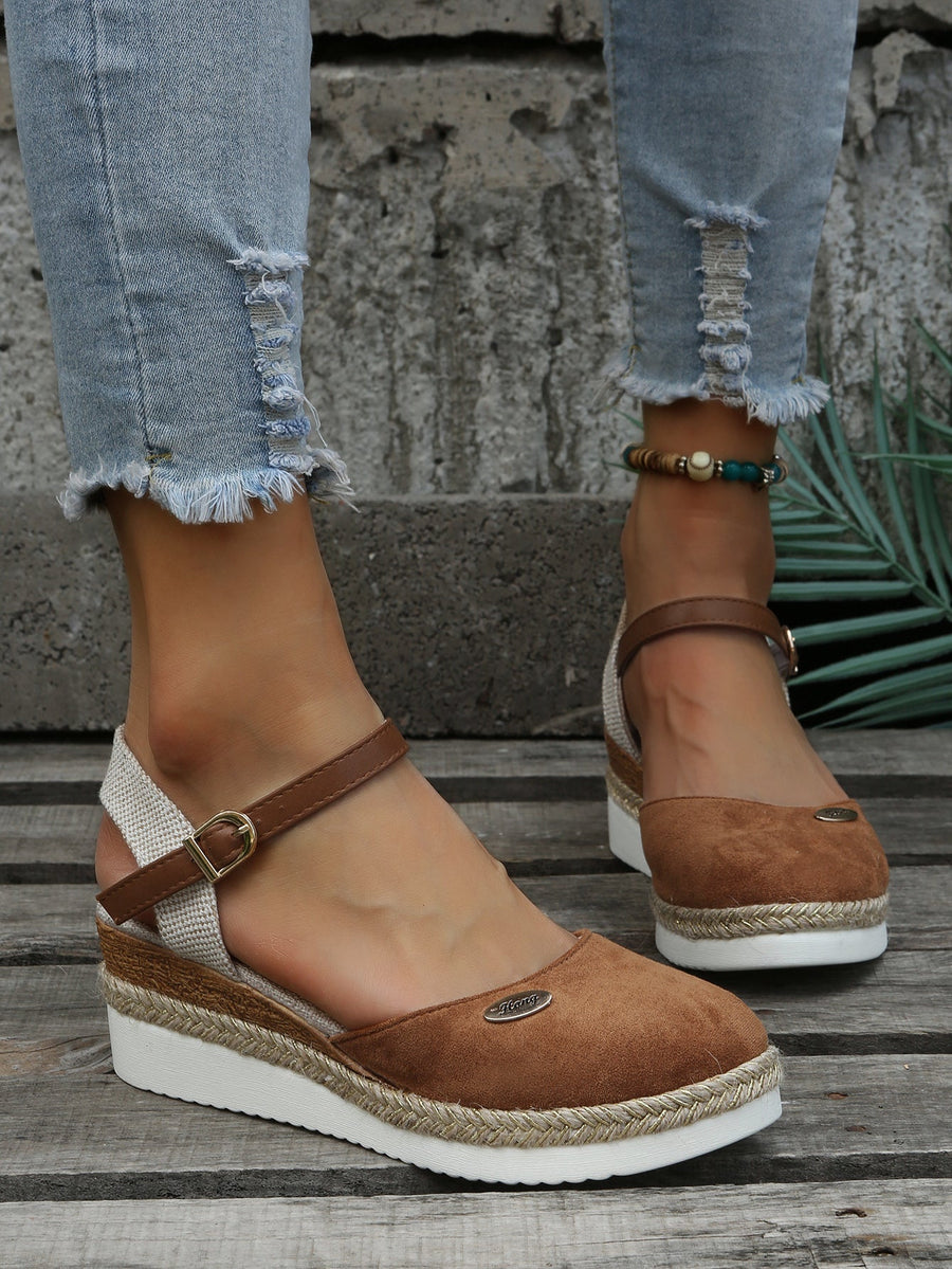 Selena | Orthopedic Wedge Sandals with Closed Toe and Ankle Strap