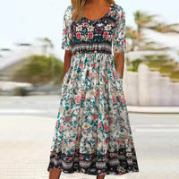 Kathleen | Boho Midi Dress Sleeveless