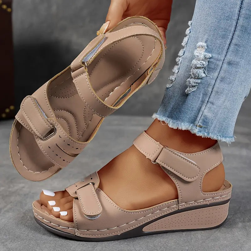 Carla | Orthopedic Dual Strap Wedge Sandals with Open Toe