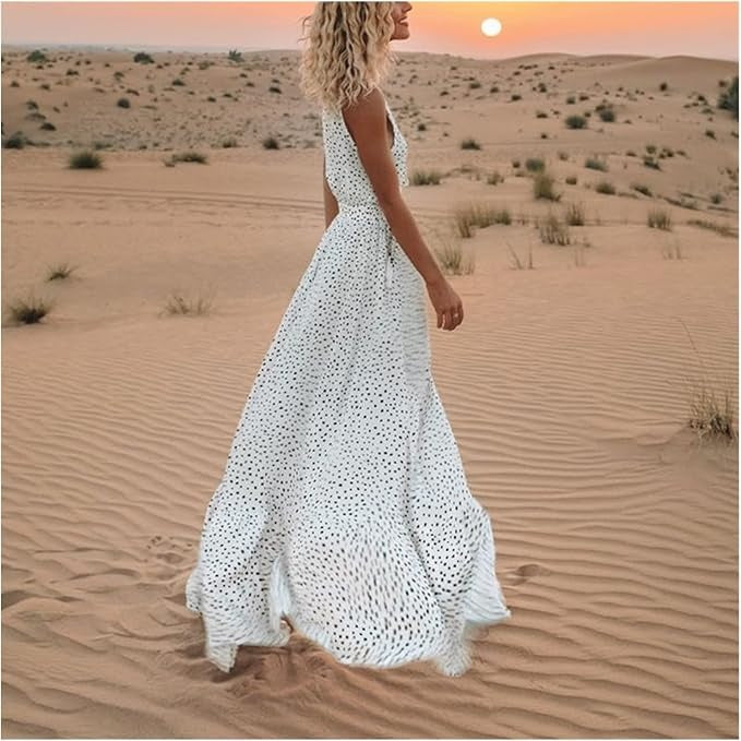 Genesis | Maxi Sundress Polka Dot V-Neck