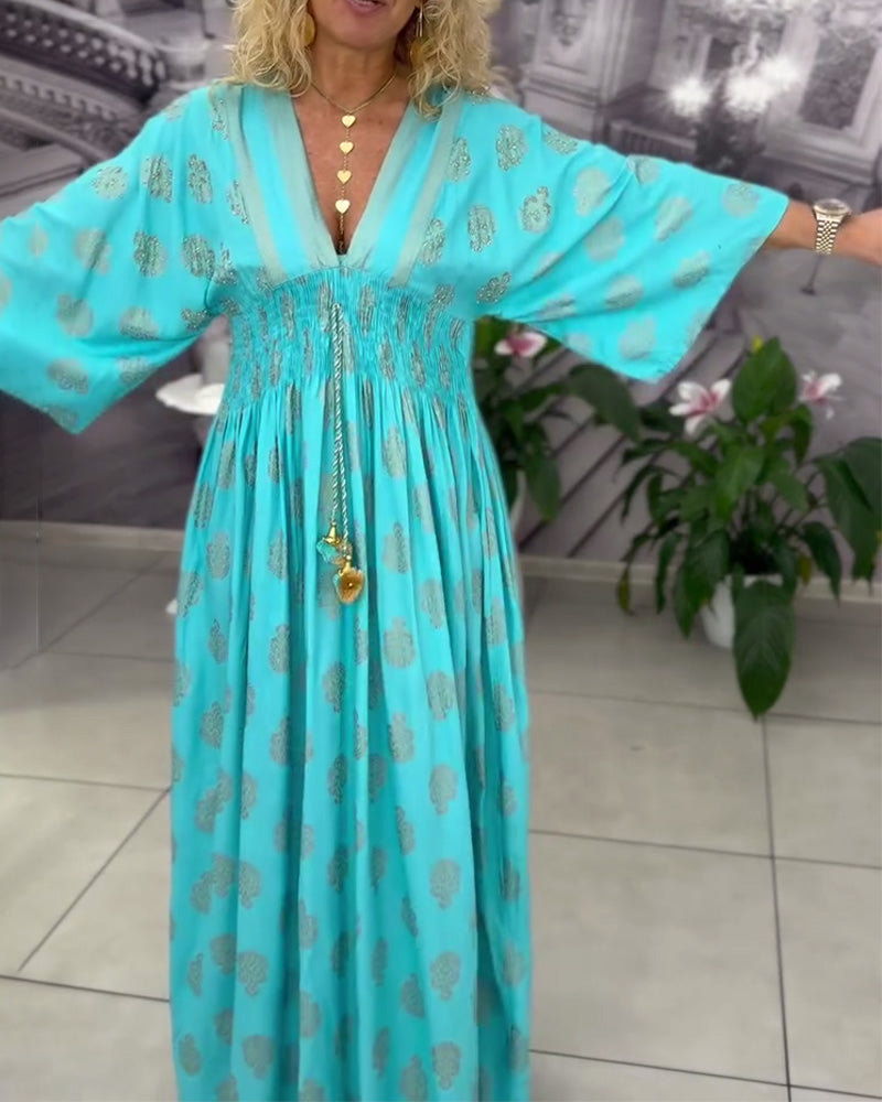 Sylvia | Boho Maxi Dress Wide Sleeve