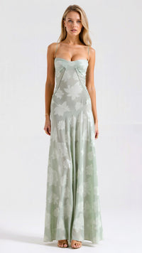 Hannah | Spaghetti Strap Maxi Dress with Square Neck