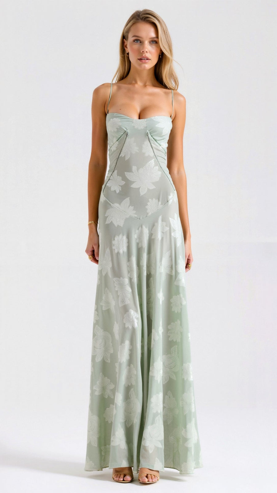 Hannah | Spaghetti Strap Maxi Dress with Square Neck